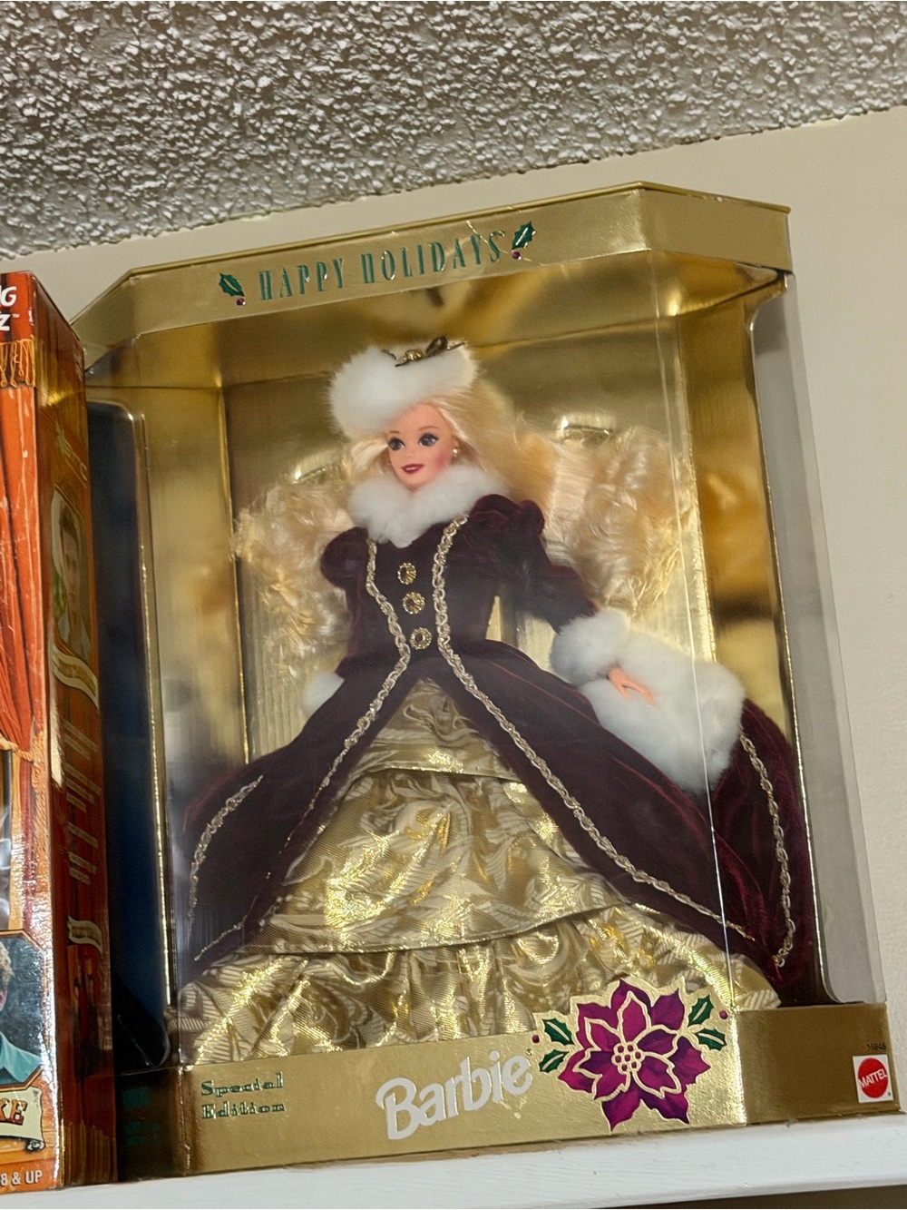 Barbie Happy Holidays Doll in Burgundy and Gold